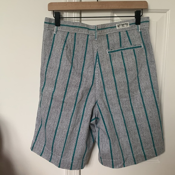 NWT VTG 90s shorts striped beach surf Zack Morris Sears Drummer Boy - Picture 2 of 9
